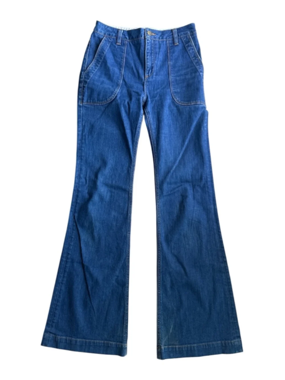 Land of Distraction Bruce High Waist Flare Jeans Dark Wash 70s Boho Size 4 - Picture 2 of 8